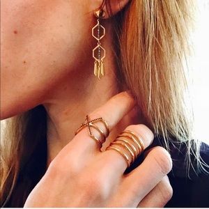 Stella & Dot Terra Gold & Pave Dangle Earrings